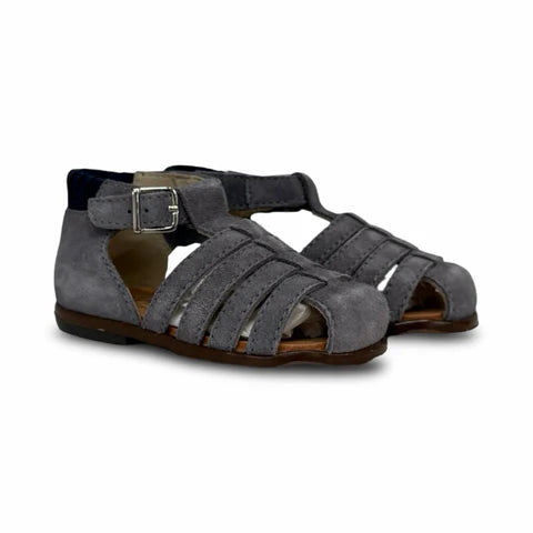 Beberlis Blue Suede Closed Toe Sandal
