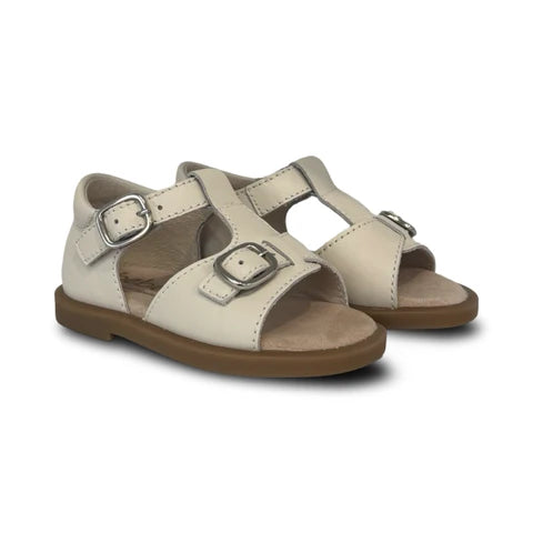 Beberlis Cream T-Strap Buckle Sandal