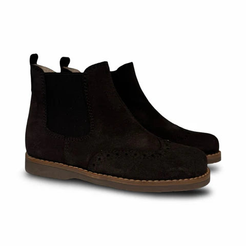 Beberlis Dark Brown Suede Wingtip Bootie