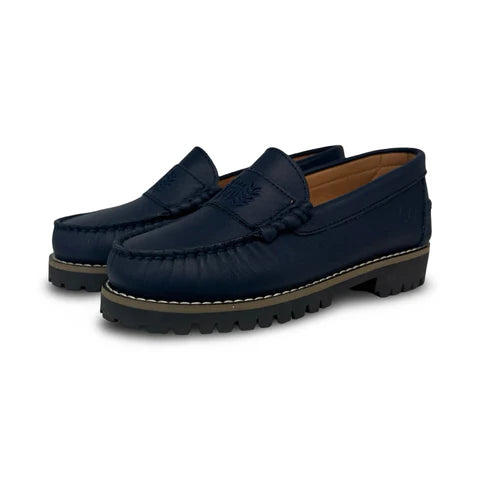 LMDI Navy Mini Logo Chunky Loafer