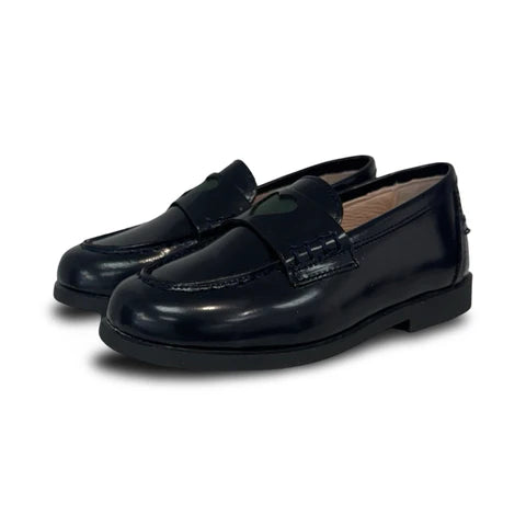 LMDI Navy Green Heart Loafer