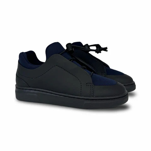 Porte Black and Navy Elastic Tie Sneaker