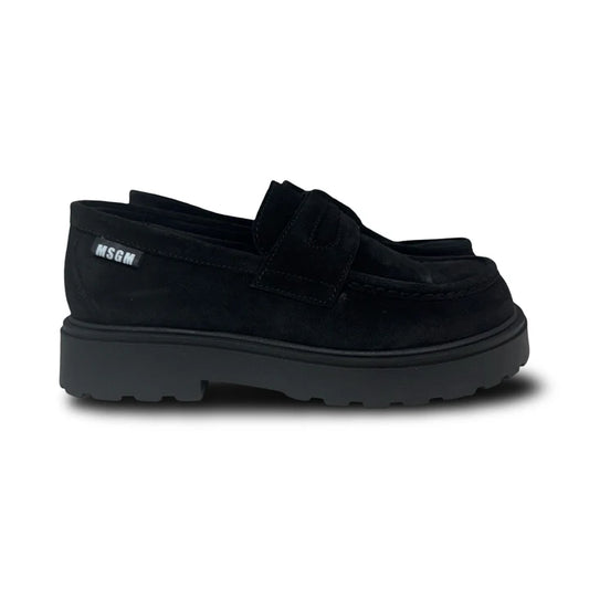 MSGM Black Suede Chunky Loafer