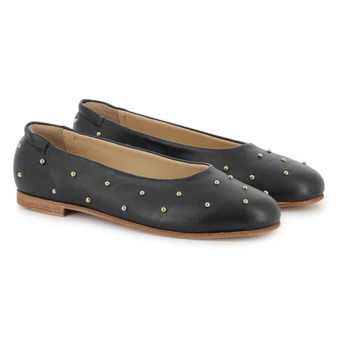 Chloe Black Studded Flat
