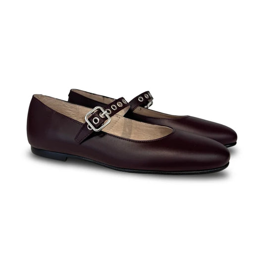 Valencia Burgundy Buckle Mary Jane