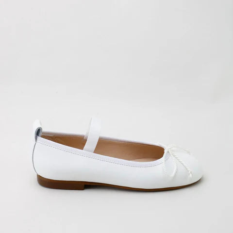 Papanatas White Elastic Ballet Flat