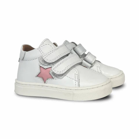 Atlanta White Smooth Pink Star Baby Sneaker