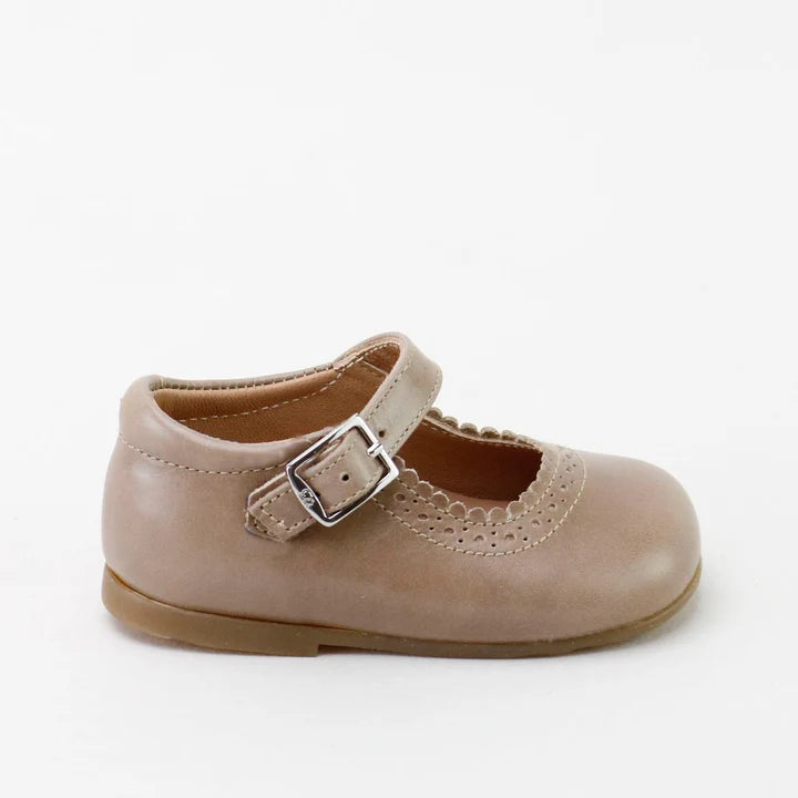 Papanatas Ajax Taupe Baby Scallop Mary Jane