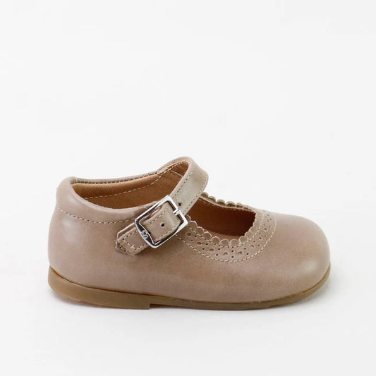 Papanatas Ajax Taupe Baby Scallop Mary Jane