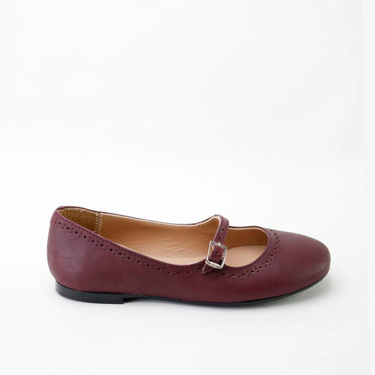 Papanatas Burgundy Buckle Strap Mary Jane