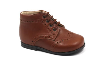 Beberlis Tan Lace up Wingtip Baby Bootie