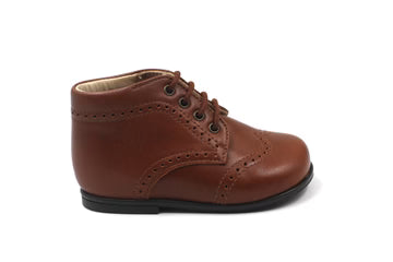 Beberlis Tan Lace up Wingtip Baby Bootie
