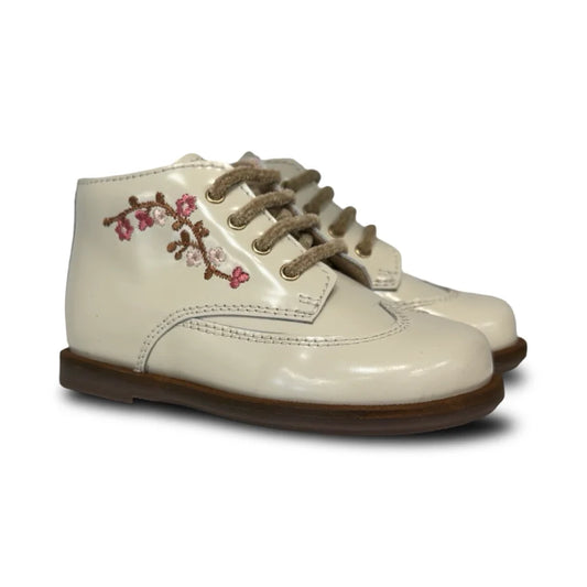 Beberlis Ivory Floral Baby Bootie
