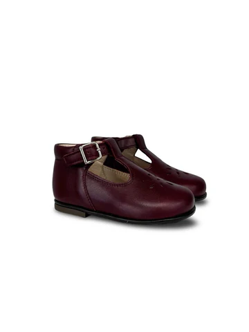 Beberlis Burgundy Baby T Strap High Top