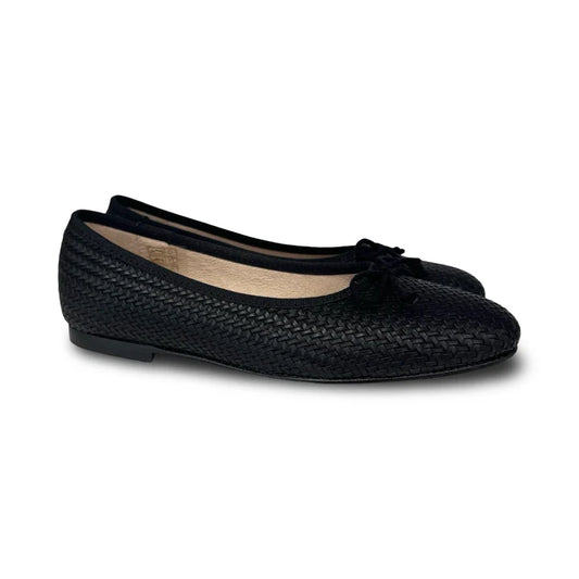 Valencia Black Woven Ballet Flat