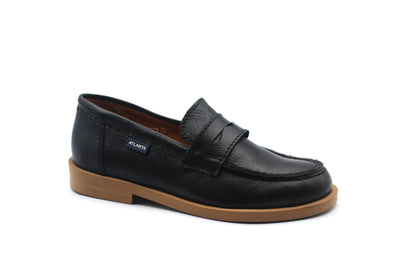 Atlanta Black Little Grainy College Loafer