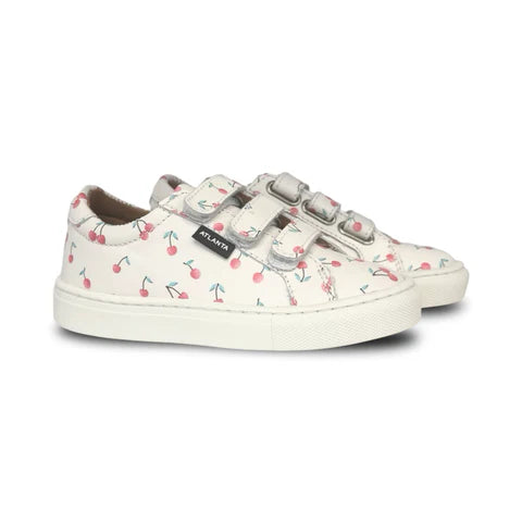 Atlanta Print Cherry & Saumon Smooth Three Straps Sneaker