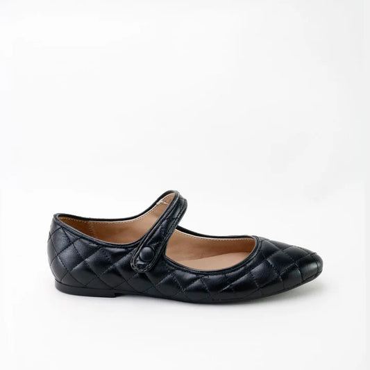 Papanatas Black Quilted Pointed Mary Jane