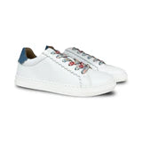 Porte White And Denim Floral Lace Sneaker