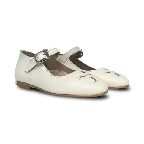 Don Louis Cream Flower Cut Out Mary Jane