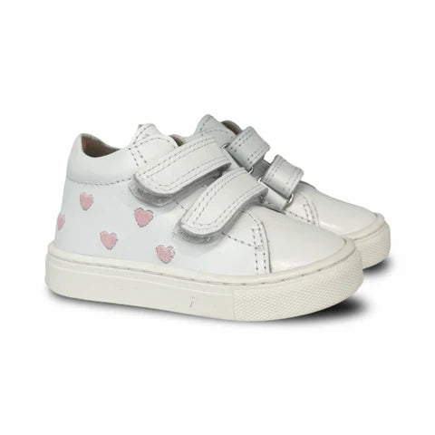 Atlanta White Smooth Hearts Baby Sneaker