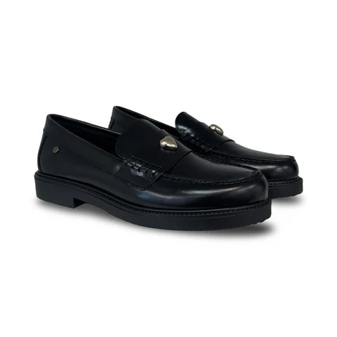 Confetti Black Stud Heart Loafer