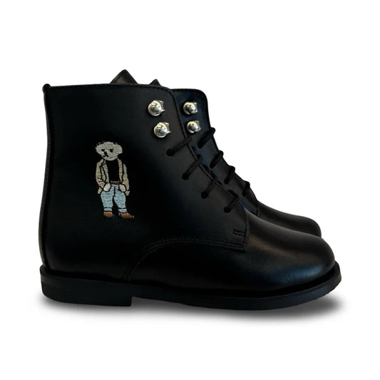 Don Louis Black Bear Lace up Bootie