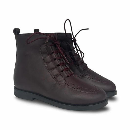 Don Louis Burgndy Lace up Bootie