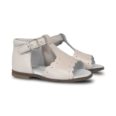 Beberlis Light Pink T-Strap Scalloped Open Toe Sandal
