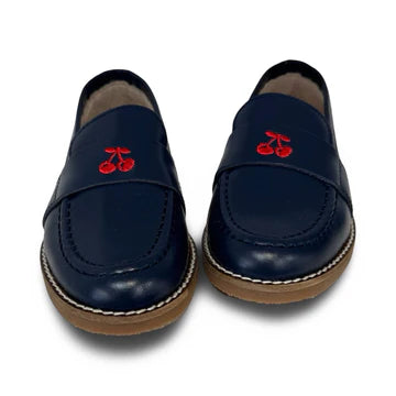 Don Louis Navy Cherry Embroidery Loafer