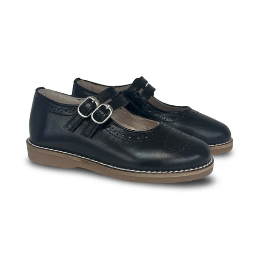 Don Louis Black School Buckle Mary Jane
