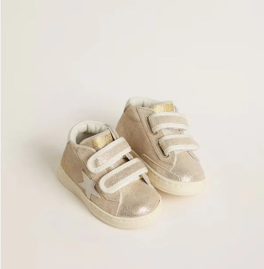 Golden Goose Sand White Laminted  Baby Sneaker