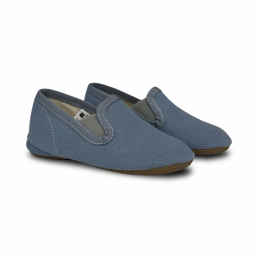 Pepe Blue Linen Smoking Slipper