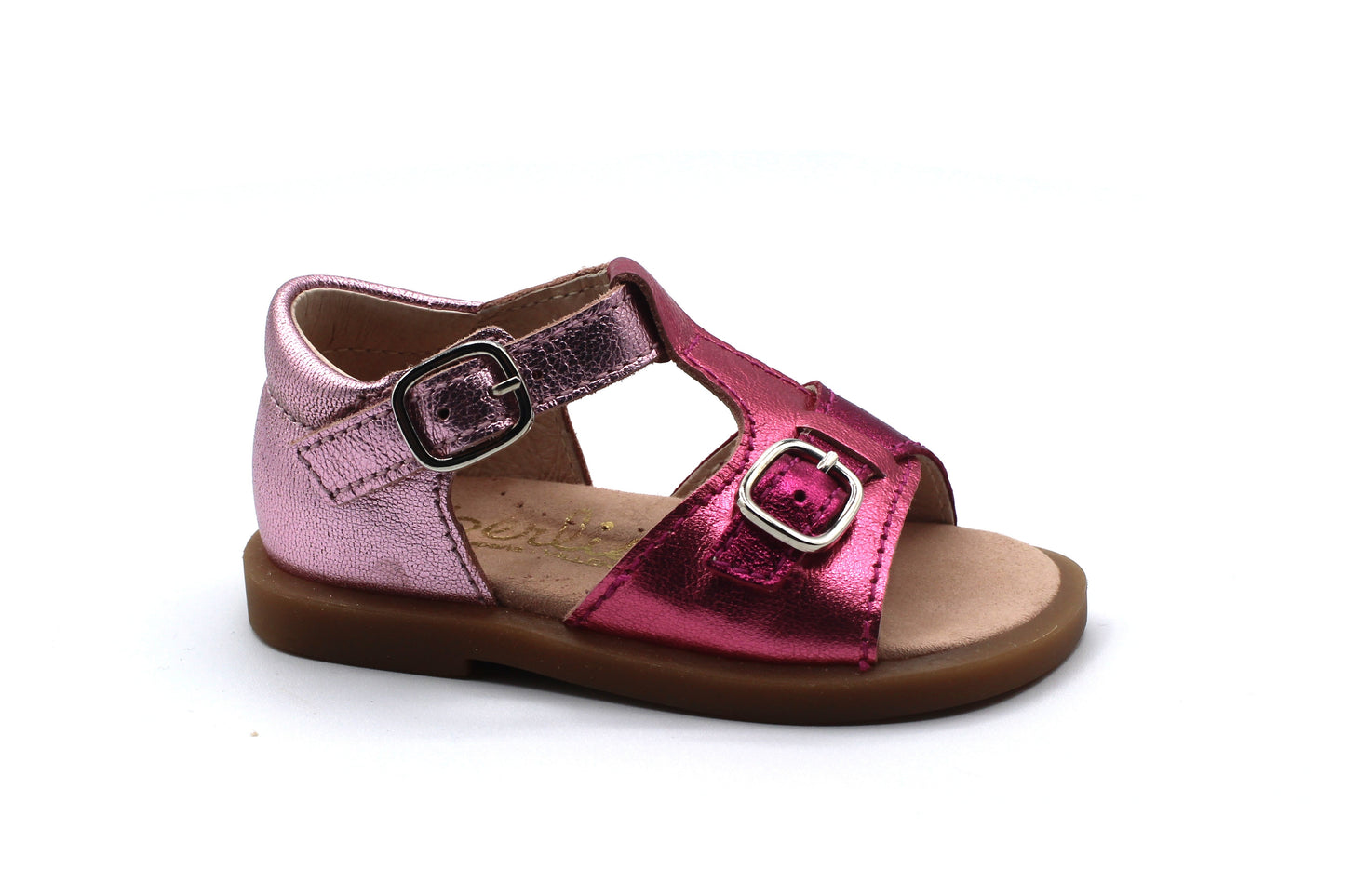 Beberlis Two-Tone Pink T-Strap Open Sandal