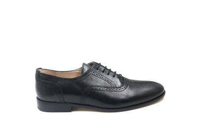 Gravitas Black Leather Detailed Oxford