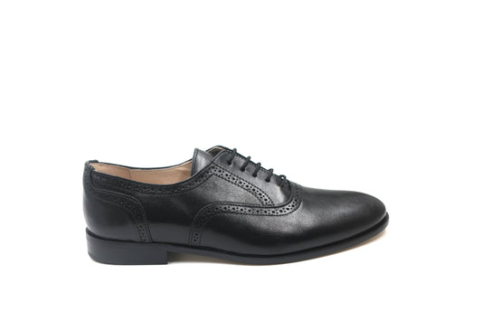 Gravitas Black Leather Detailed Oxford