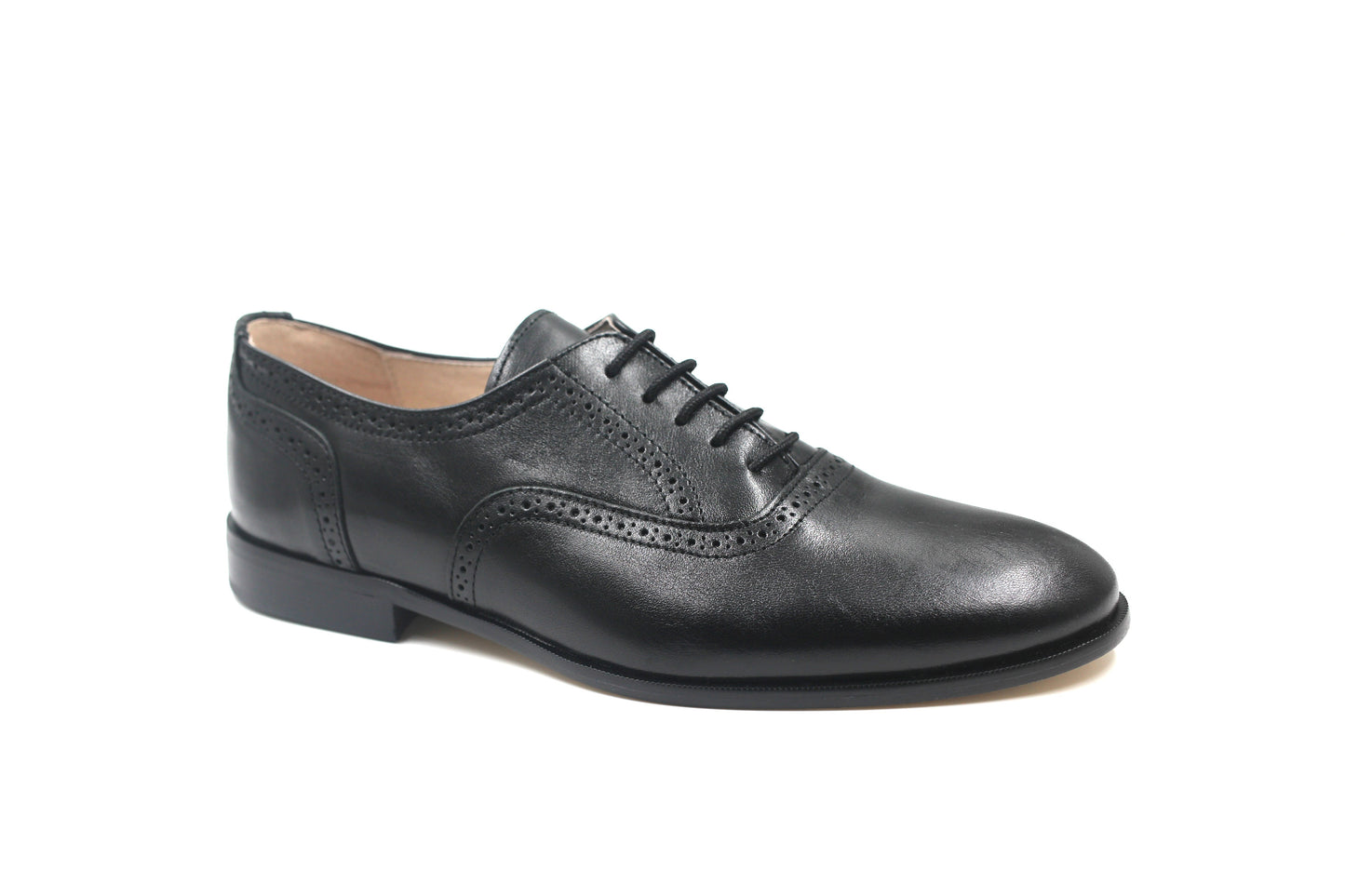 Gravitas Black Leather Detailed Oxford