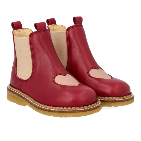 Angulus Berry Rose Chelsea Boot with Heart