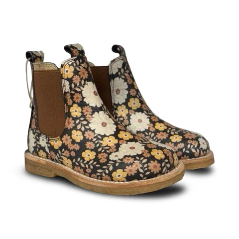 Angulus Autumn Flowers Chelsea boot with print