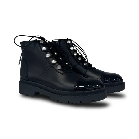 Valencia Black Cap Toe Bootie