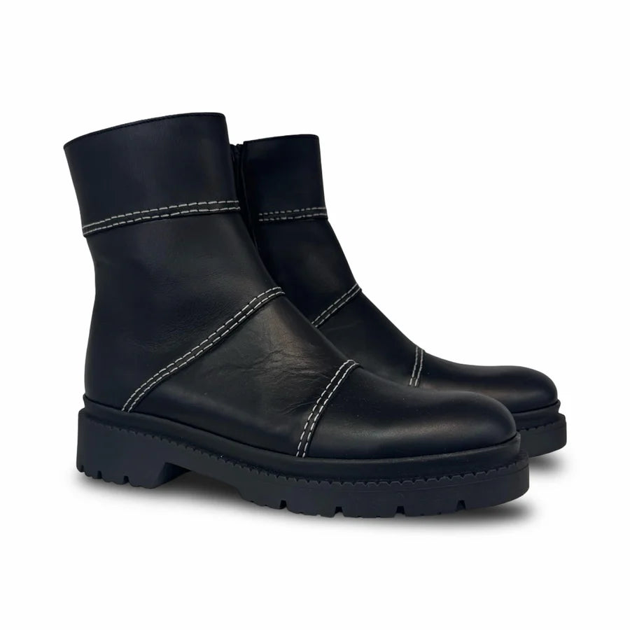 Valencia Black Stitching Bootie