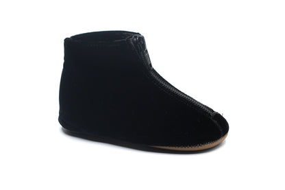 PEPE Black Velvet Zipper Bootie