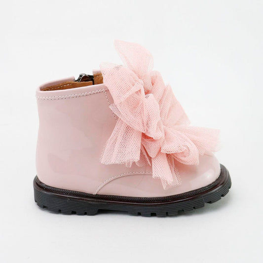 Papanatas Pink Patent Baby Bootie